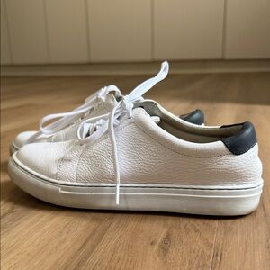 White Leather Peter Millar Sneakers with Black Accents